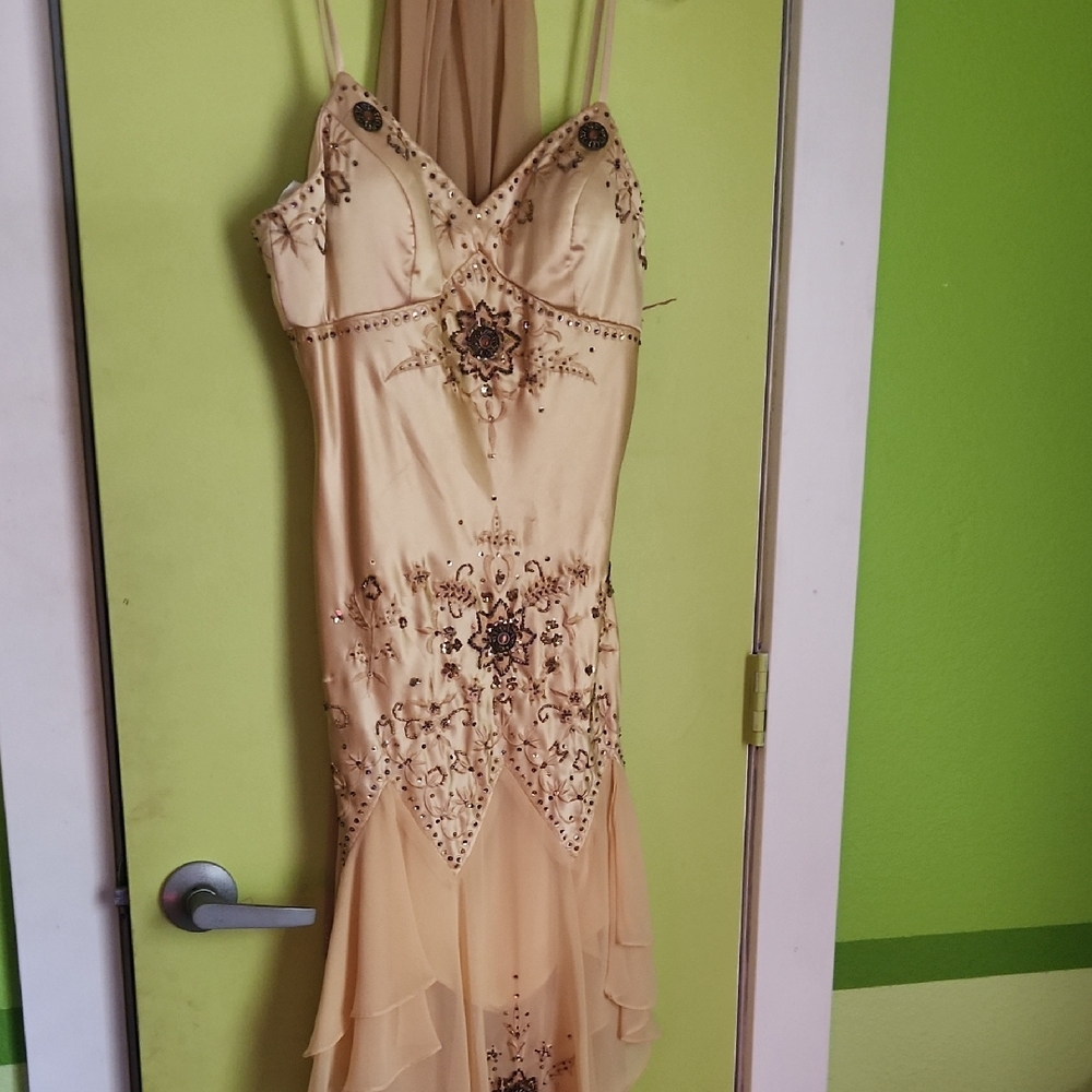 Elegant Cream Embellished Dress